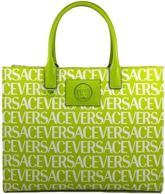 Versace La Medusa Logo Canvas Tote - Dames - Tassen - Geel - Maat: ONE Size