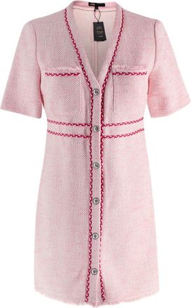Maje Pink Rirose Tweed Mini Dress Size XS