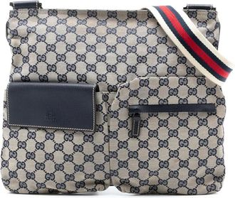 Gucci Pre-owned Cross Body Bags, female, Gray, Size: ONE SIZE Pre-owned Vintage GG Supreme Canvas Crossbody Bag