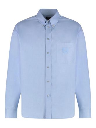 Fendi Camicia con logo ricamato e tasca - Blu
