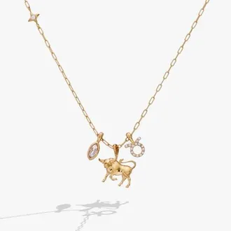 Alex and Ani Taurus Zodiac Charm Cluster Necklace in Gold at Nordstrom