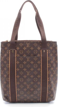Louis Vuitton Brown Monogram Coated Canvas Leather Handbag Tote Bag (Pre-Owned)