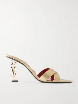 Saint Laurent Mule In Raso Opyum - Oro
