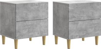 vidaXL Armario De Noche 2 Uds. Gris Hormig&oacute;n 43 X 34,5 X 48 Cm Vidaxl