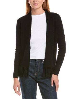 Sofiacashmere Fringe Wool & Cashmere-Blend Cardigan