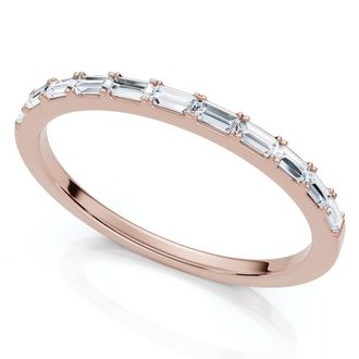 Pompeii3 Thin Baguette Diamond Stackable Womens Wedding Ring 14k Gold Lab Grown