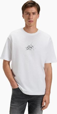 HUGO BOSS Mens Graphic Crew Neck Short Sleeve T-Shirt - White - Size: 38