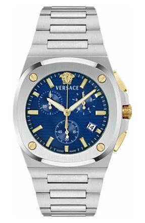 Versace Tolomeo Chrono Bracelet Watch, 44mm in Stainless Steel at Nordstrom