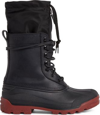 Dsquared2 layered-design boots - men - Rubber/Calf Leather/Fabric/Rubber/Fabric - 41-42 - Black