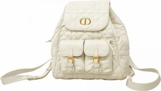 Dior White Leather Backpack (Pre-Owned)