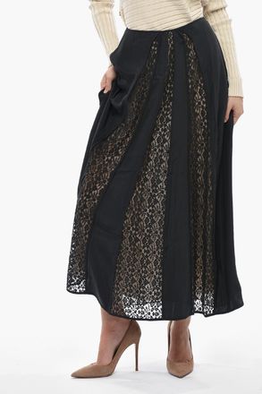 Stella McCartney Gonna Midi in Chiffon ANABELLA con Inserti in Pizzo Stella McCartney