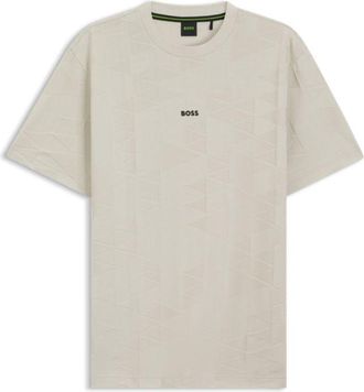 BOSS Cotton T-shirt with 3D-jacquard pattern