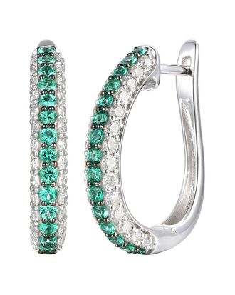 Le Vian Sustainability 14K 1.46 Ct. Tw. Diamond & Emerald Hoop Earrings
