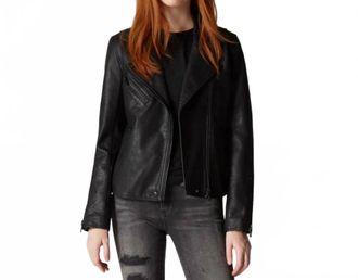 Blank NYC Womens Moto Jacket In Onyx