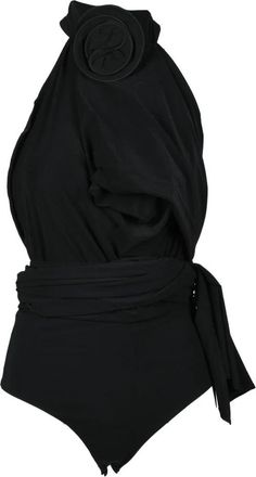Magda Butrym Elegante Viscose Elastaan Body - Dames - Bodies - Zwart - S - Tops