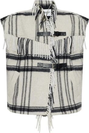 Isabel Marant Ginesa Wol Vest - Dames - Bodywarmers - Beige - S - Wol - Jassen