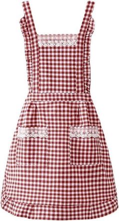 OEM Delantal De Algod&oacute;n Para Mujer Con Estampado Floral, Ideal Para Cocinar, Hornear Y Jardiner&iacute;a, 77x79cm (rojo)