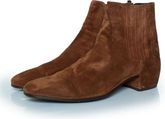 Saint Laurent Pre-owned Mens Brown suede Caleb Chelsea boots - Size EU 45