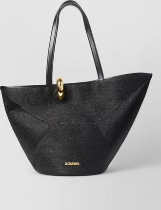 Jacquemus large tote bag gold tone hardware top handles