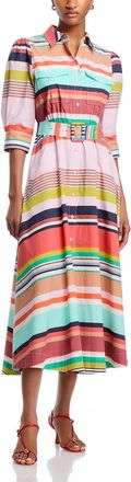 Essentiel Hiced Midi Shirtdress In Striped