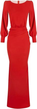 Elisabetta Franchi Gowns, female, Red, Size: L Red Carpet Dress in Lightweight Crepe