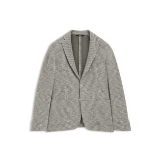 BOSS Slim-fit jacket in a patterned cotton blend