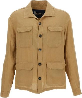 Herno Field Jacket - Heren - Zomerjassen - Beige - M - Leer - Jassen