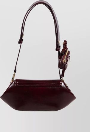 Ganni bou east west glossy clutch bag