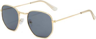 Generic Mens And Womens Metal Sunglasses Outdoor Commuter Sports Sun Glasses(Gold)