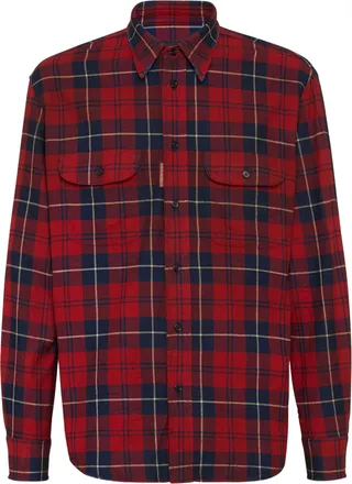 Dsquared2 Canadian Vintage Red/Navy Plaid Cotton Shirt