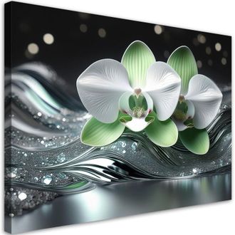Artgeist Quadro su tela, Fiore astratto di orchidea - 90x60