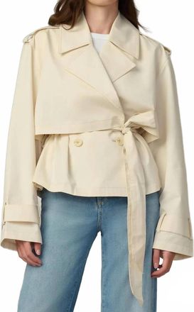 Joe's Liz Cropped Trench Coat In Ecru