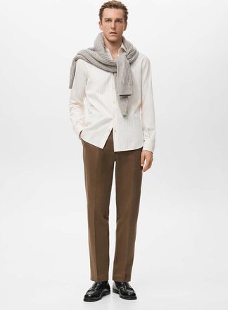 Mango Camicia a righe 100% cotone regular fit sabbia - Uomo - XXL - MANGO MAN