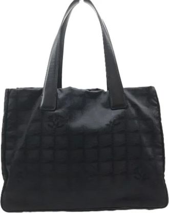 Chanel Pre-owned Tote Bags, female, Black, Size: ONE SIZE Pre-owned Vintage Nylon Tote Bag