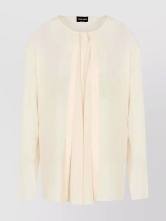 Giorgio Armani silk draped long-sleeve blouse