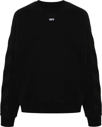 Off-white Diag-stripe cotton sweatshirt - men - Cotton - S - Black