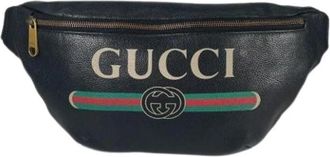 Gucci Pre-owned Vintage Heuptas - unisex - Vintage Heuptassen - Zwart - ONE Size - Leer - Vintage