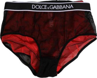Dolce & Gabbana Zwart Rood Hoge Taille Girdle Ondergoed - Dames - Onderbroek - Zwart - S - Ondergoed