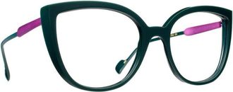 Blush Butterfly-Shaped Acetate Sunglasses with Color Accents