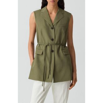 Theory 3-Button Slash Vest in Forest Moss at Nordstrom, Size 14