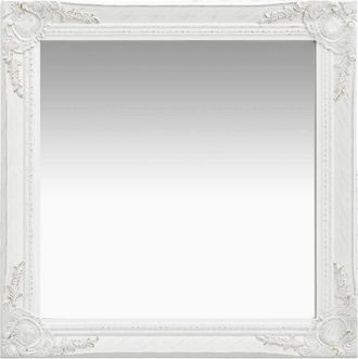 vidaXL Espejo De Pared Estilo Barroco Blanco 60x60 Cm Vidaxl
