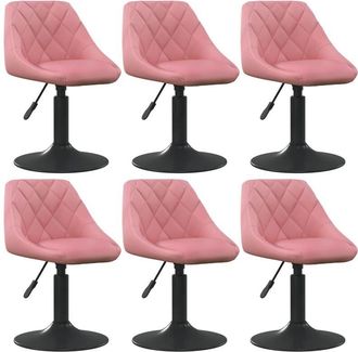 vidaXL Vidaxl - Silla De Comedor Giratoria 6 Uds Terciopelo Rosa