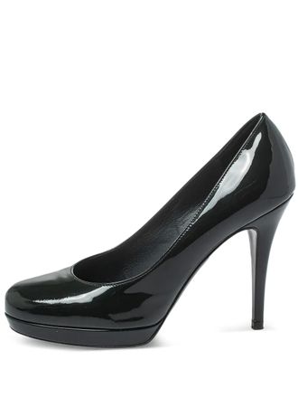 Saint Laurent Pumps met lakleer hak - Groen