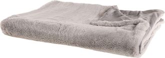 Beliani Coperta Di Plaid Decorativa Da Soggiorno 200 X 220 Cm Grigia Chaab