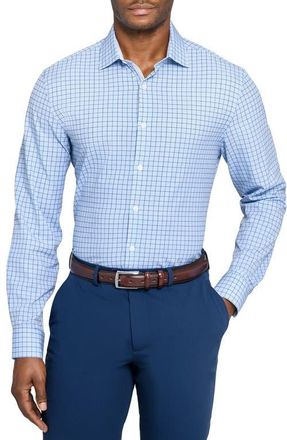 W.R.K Regular Fit Blue Check Performance Dress Shirt in White/Blue at Nordstrom, Size 16.5R