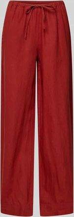 Marc O'Polo Straight Fit Leinenhose aus reinem Leinen in Bordeaux, Gr&ouml;&szlig;e 34