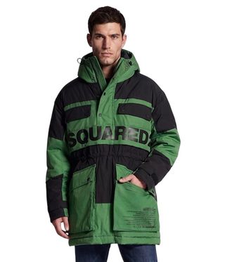 Dsquared2 Green Graphic Hooded Jacket