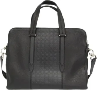 Ferragamo Pre-owned Handbags, male, Black, Size: ONE SIZE Pre-owned Fz-24 0870 Briefcase Shoulder Bag