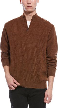 Raffi Textured 1/4-Zip Cashmere Mock Neck Sweater