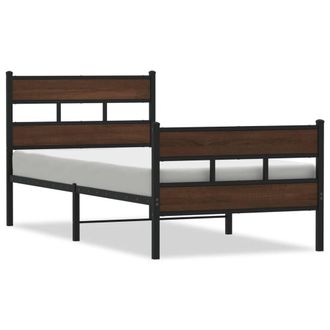 Berkfield Home Bed Frame Frame with Headboard & Footboard 90x190 cm Single in Brown